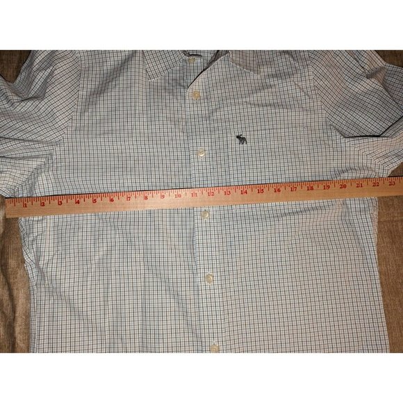 Abercrombie Fitch Shirt Mens XXL White Plaid Muscle Fit Button Up Casual - Picture 5 of 7